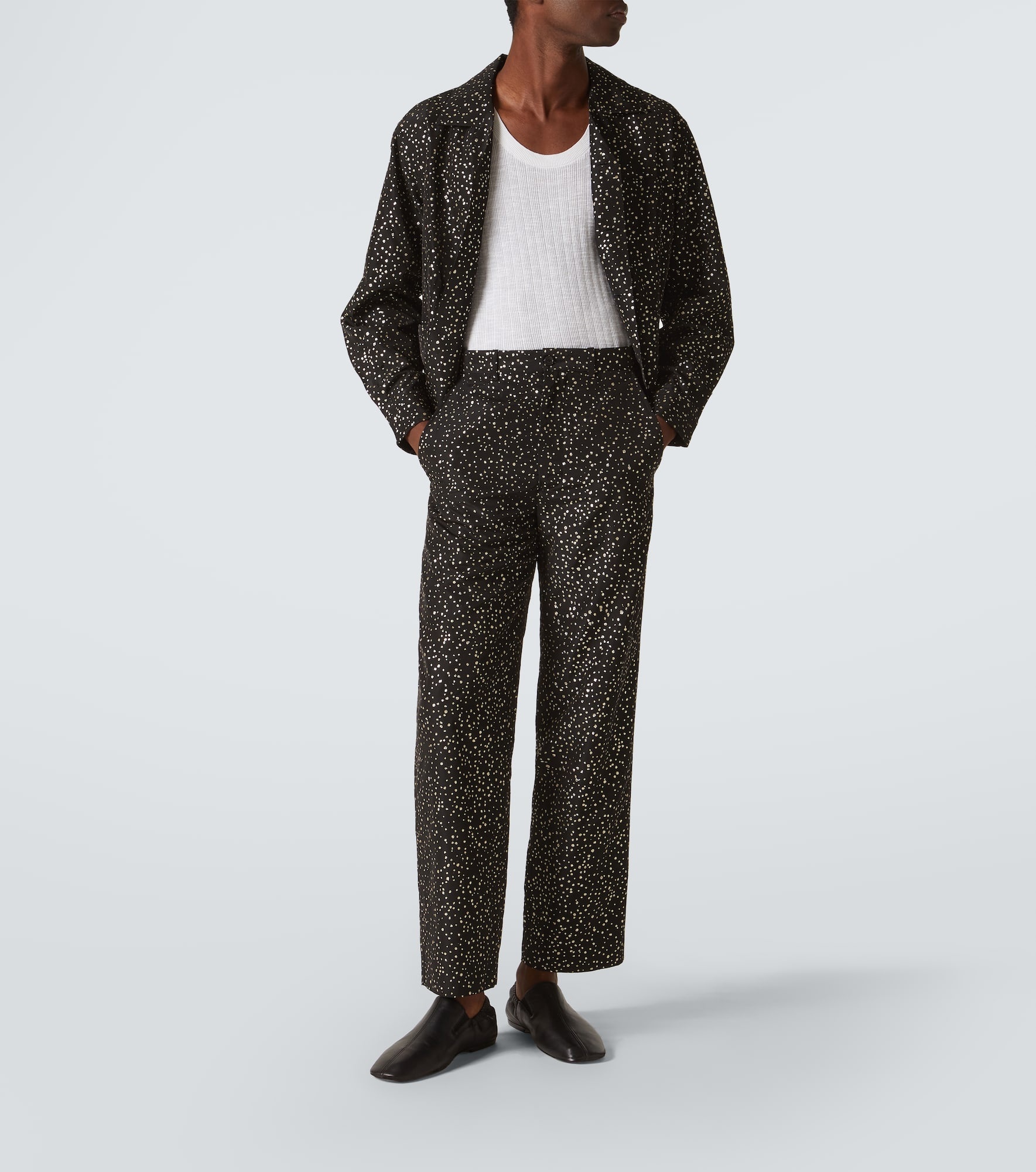 Glitter faille straight pants - 2