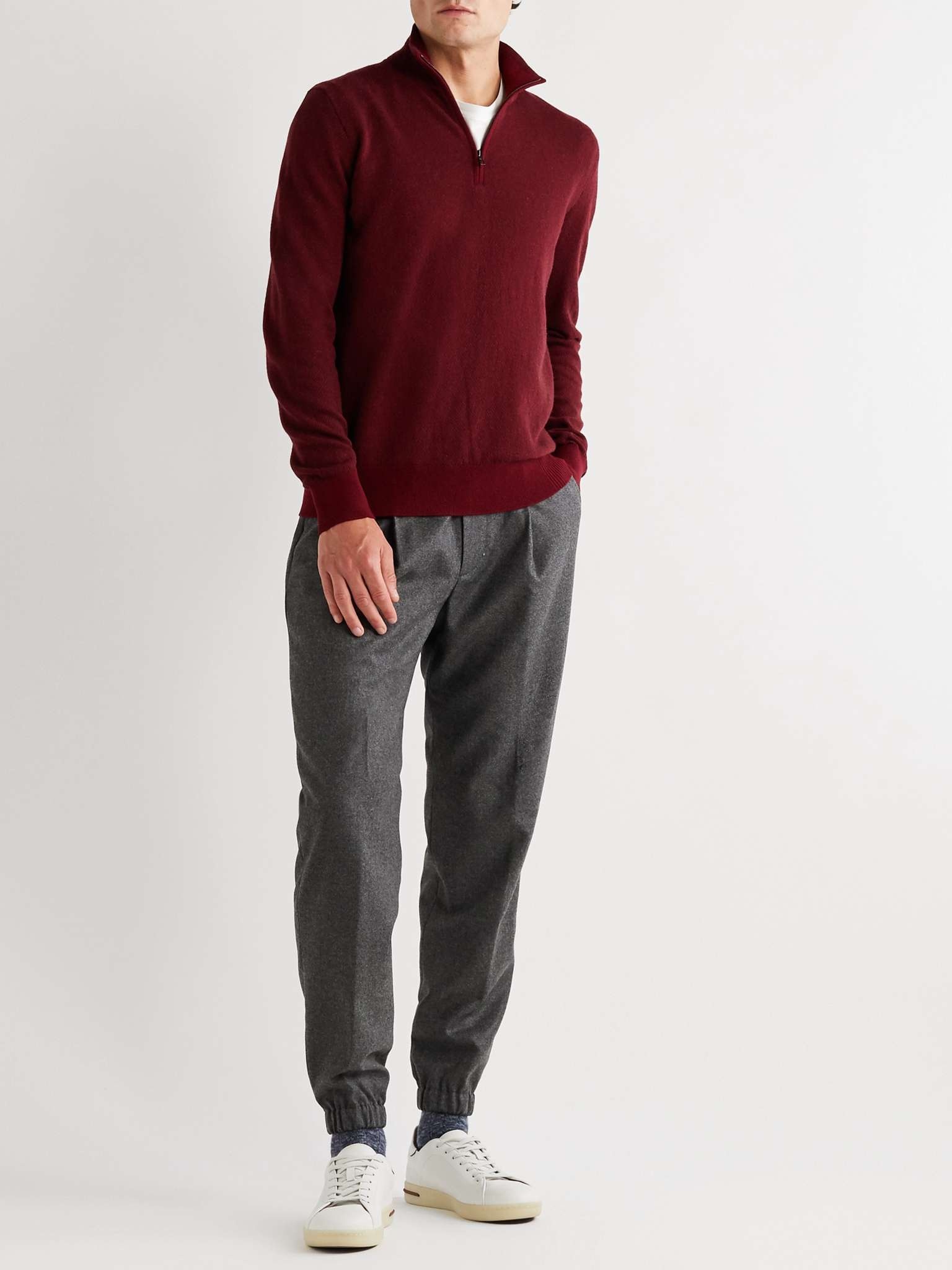 Tapered Wool and Cashmere-Blend Drawstring Trousers - 2