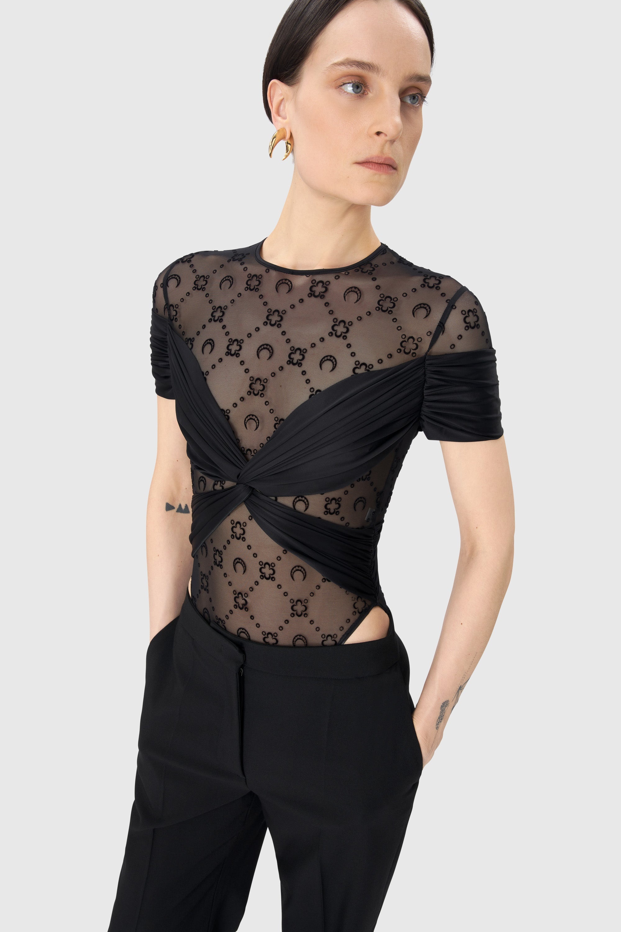 Draped Jersey Bodysuit - 4