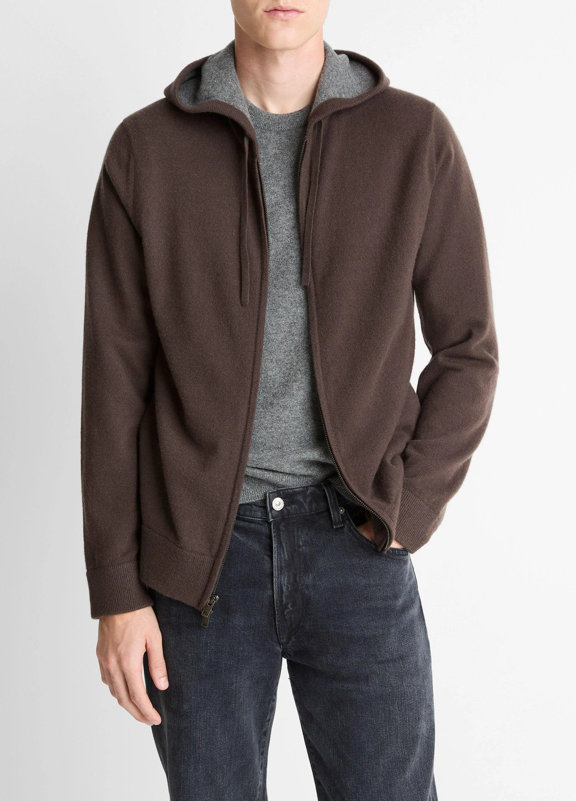 Cashmere Zip-Front Hoodie - 1