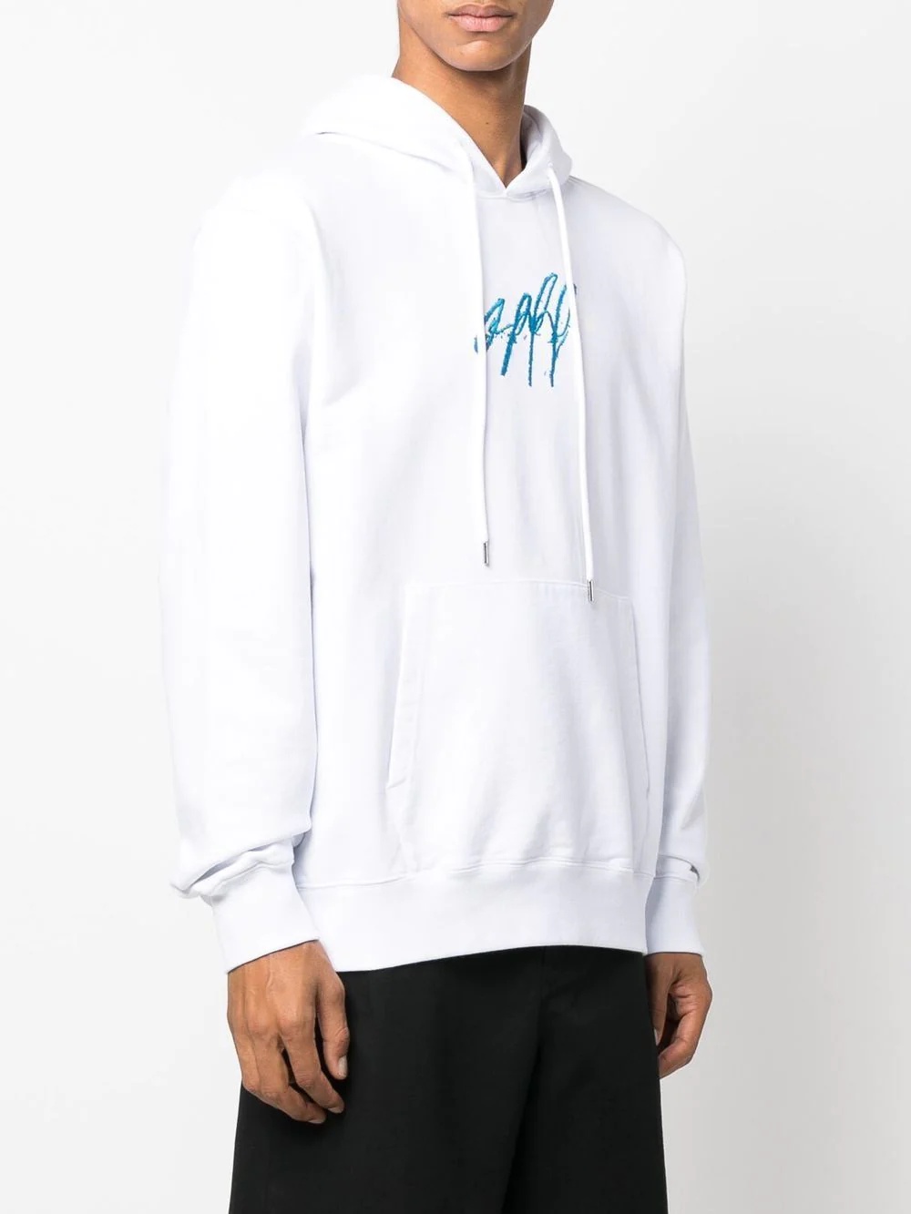 embroidered drawstring hoodie - 3