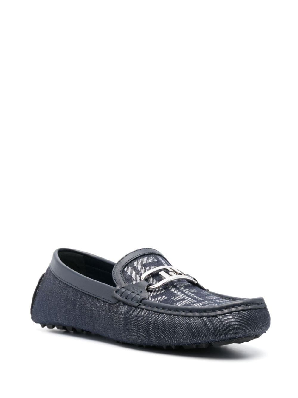 logo-plaque leather loafers - 2