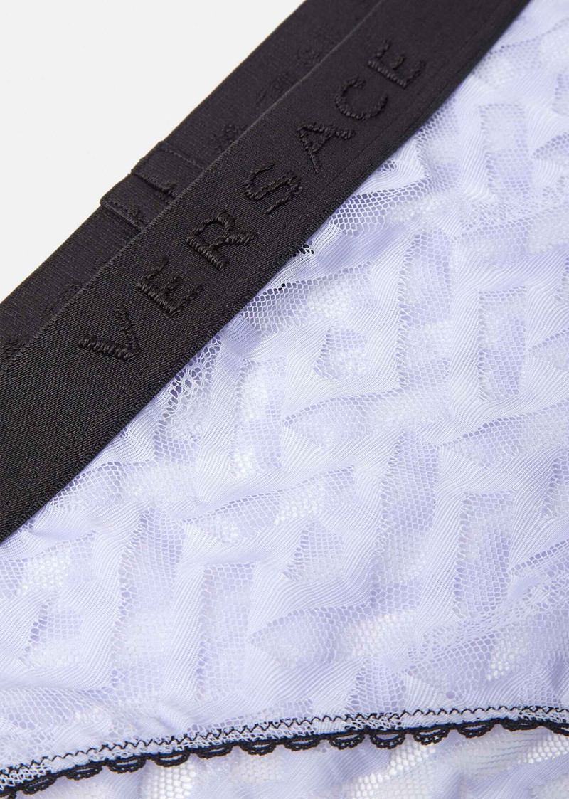 VERSACE Greca Signature Print Tulle Briefs outlook