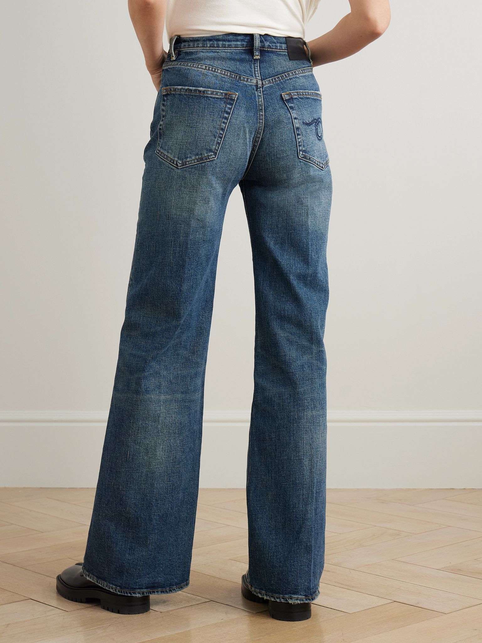 Charlotte distressed high-rise bootcut jeans Dark denim - 4
