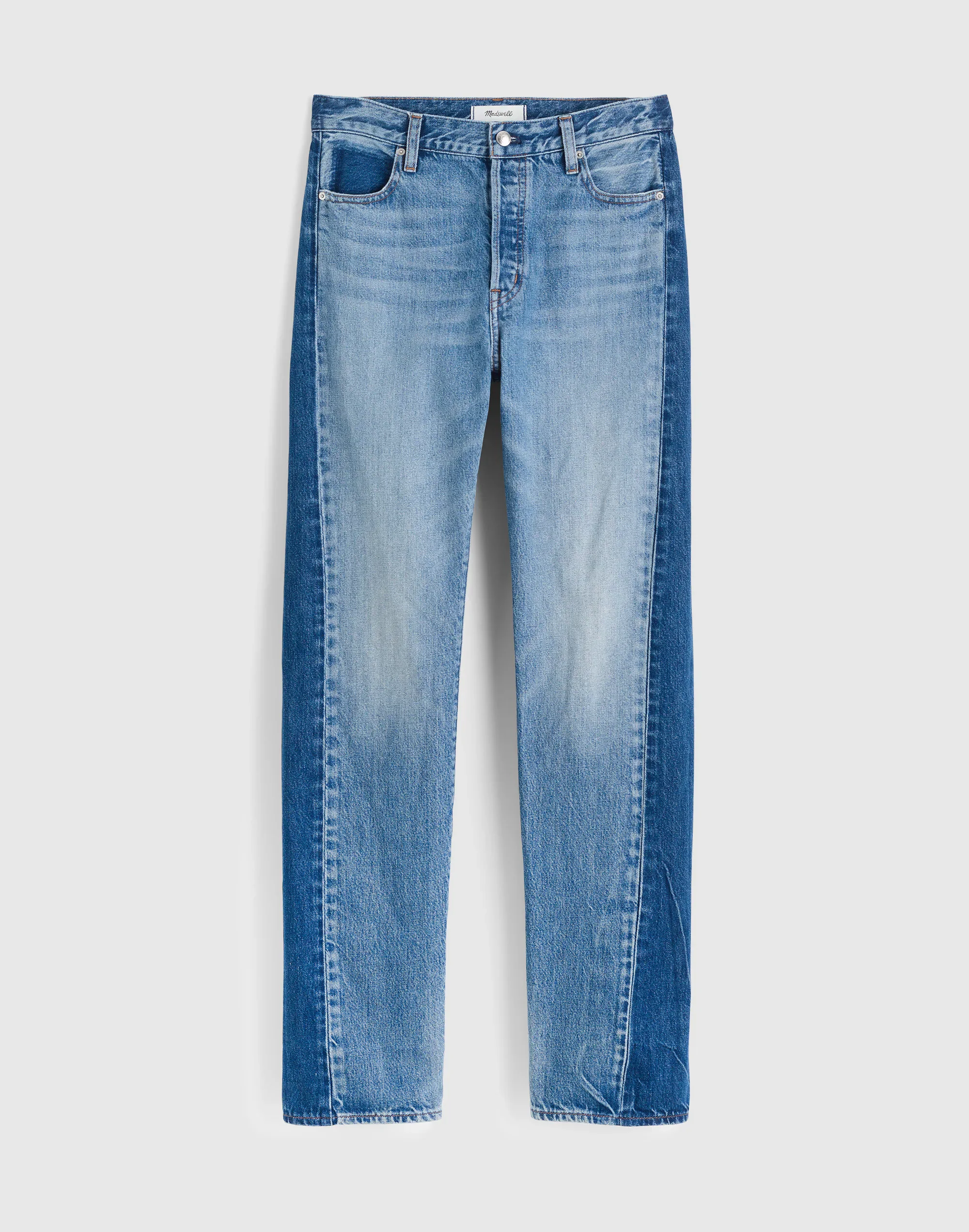 Pieced Barrel-Leg Jeans - 1
