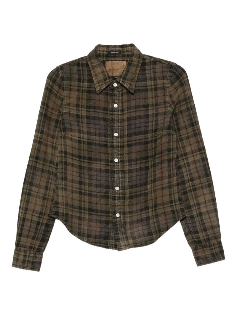 check-pattern buttoned shirt 1