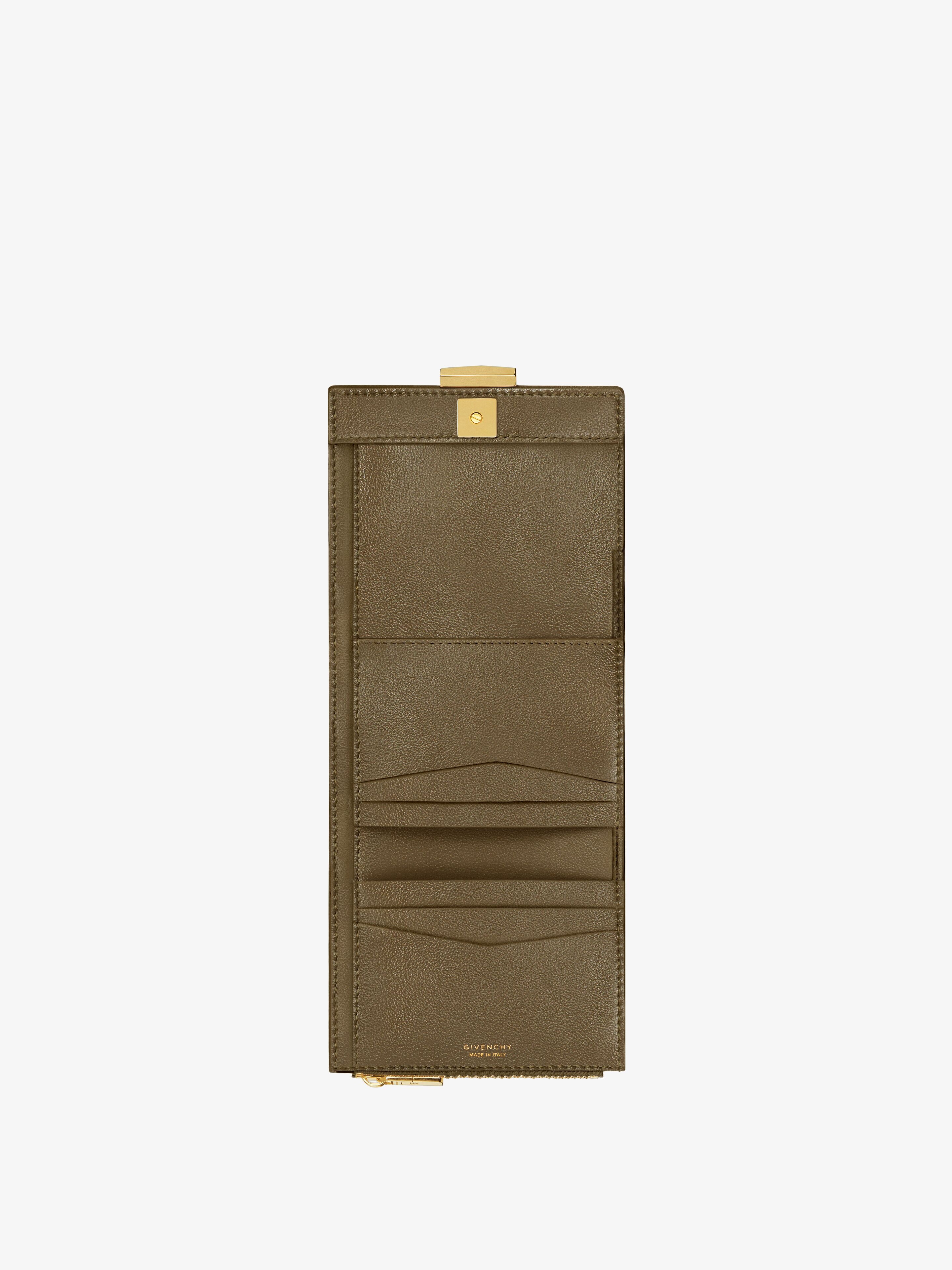 4G TRIFOLD WALLET IN GRAINED LEATHER - 4