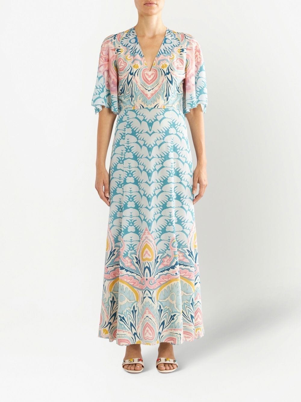paisley-pattern maxi dress - 3