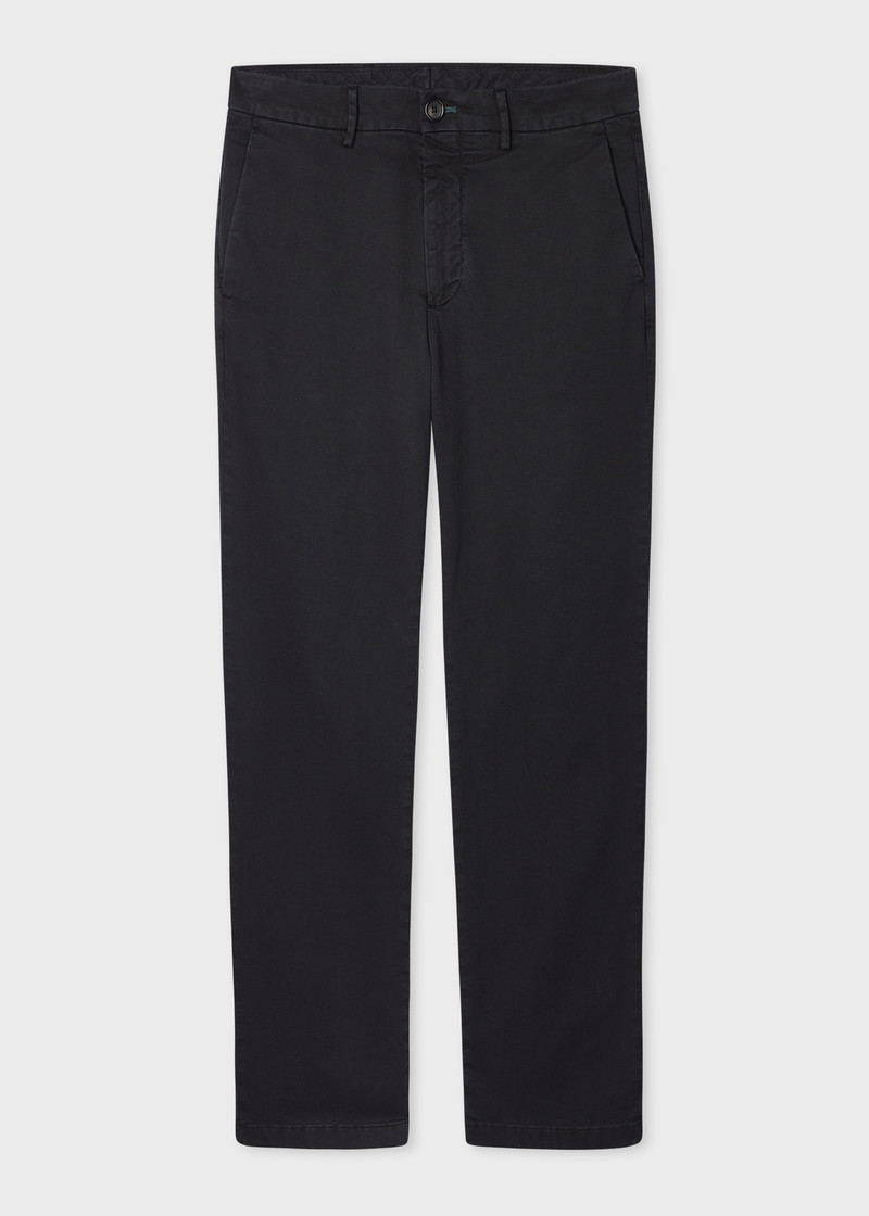 Mid-Fit Black Garment-Dyed 'Broad Stripe Zebra' Chinos 1