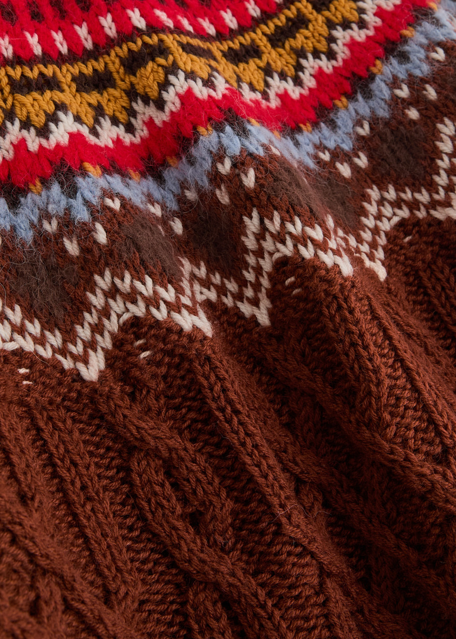 Moncler Grenoble Fair Isle Intarsia Cable-knit Wool Jumper - 5