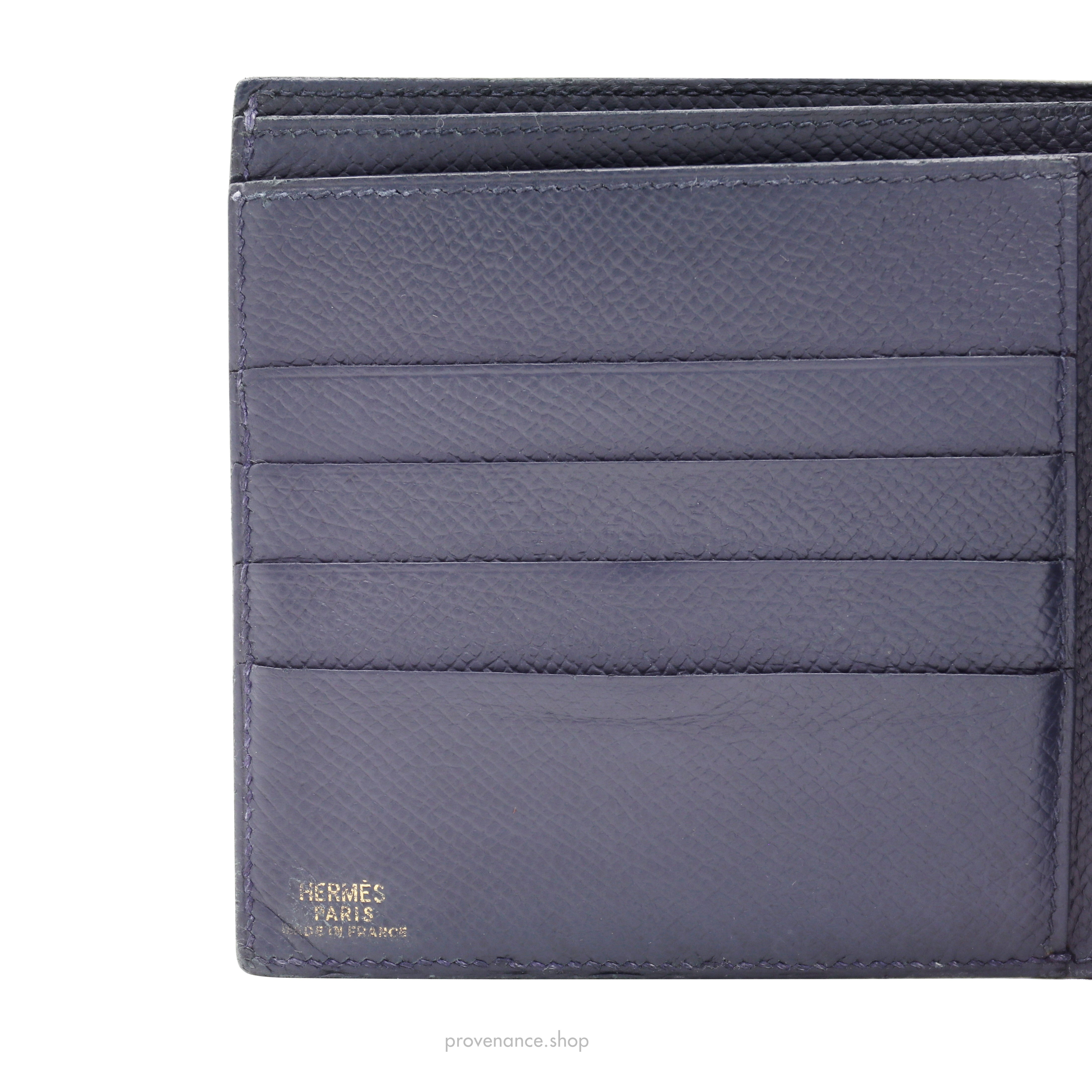 Hermès MC2 Bifold Wallet - Navy Epsom Leather - 8