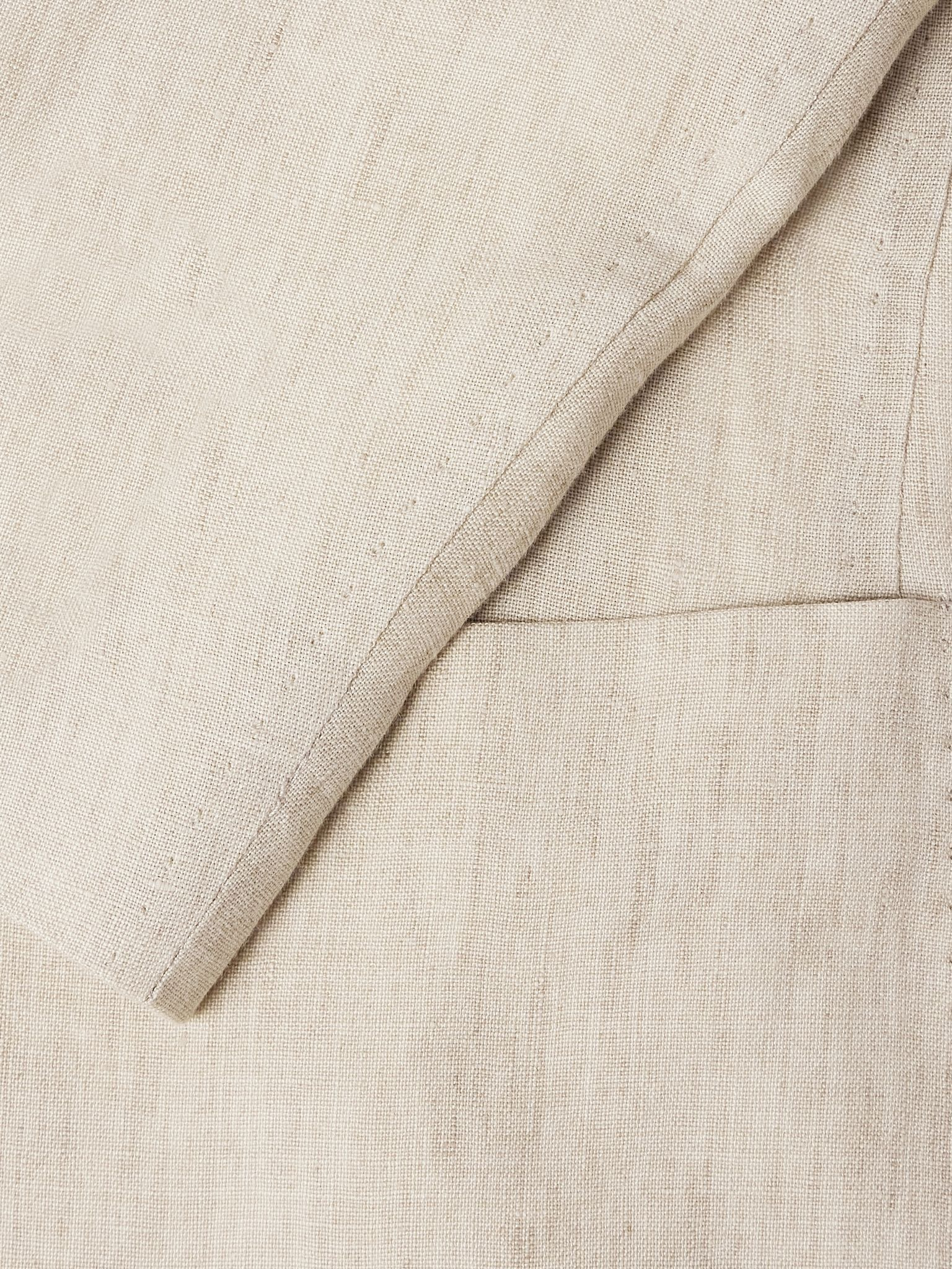 Gstaad Grandad-Collar Linen Overshirt Neutral - 4