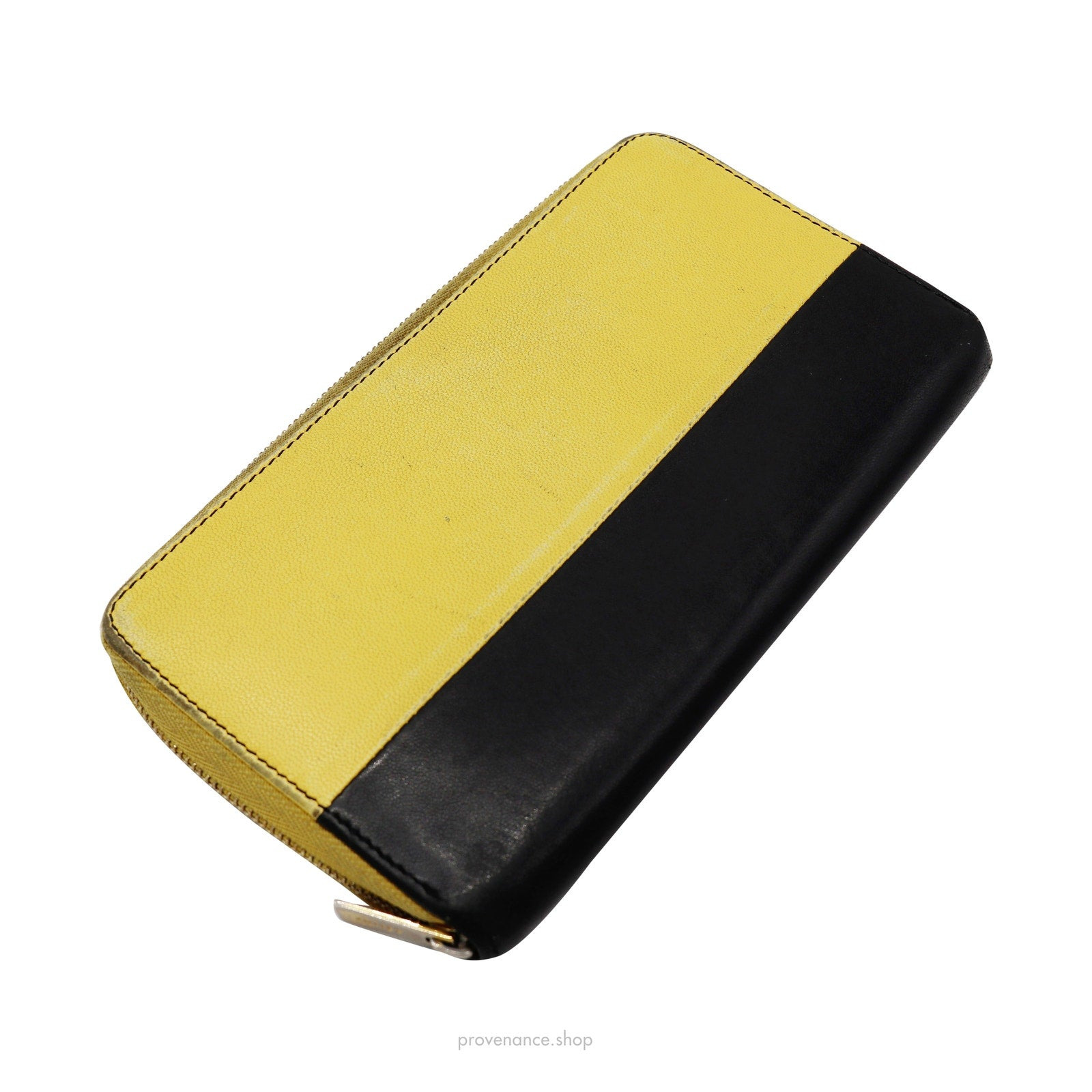 Celine Multifunction Zip Wallet - Yellow/Black - 3