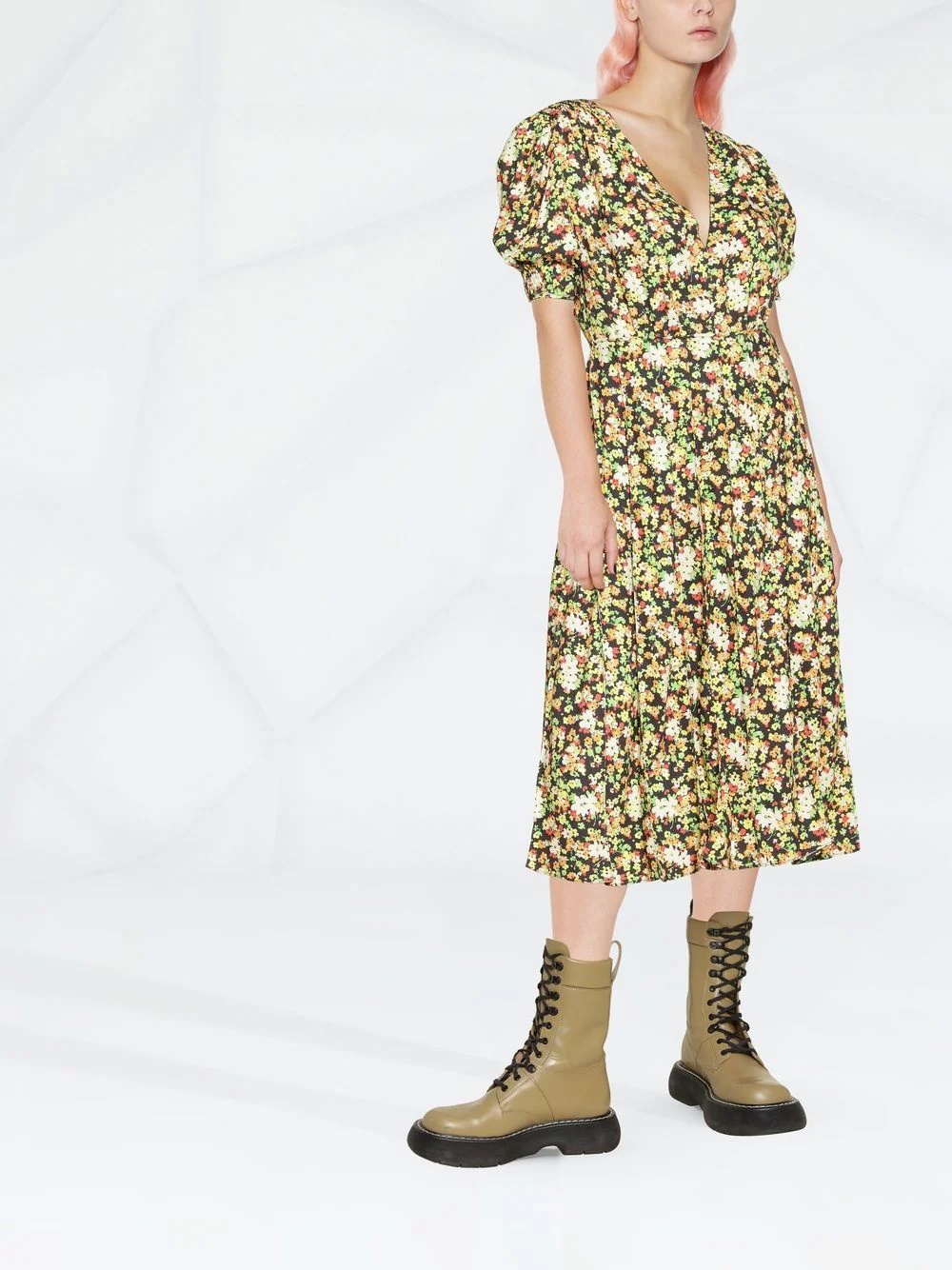 floral-print midi dress - 3