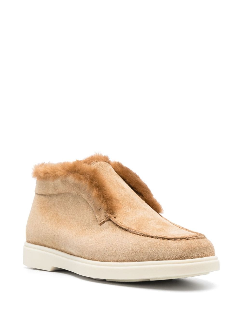 tonal-stitching leather loafers - 2