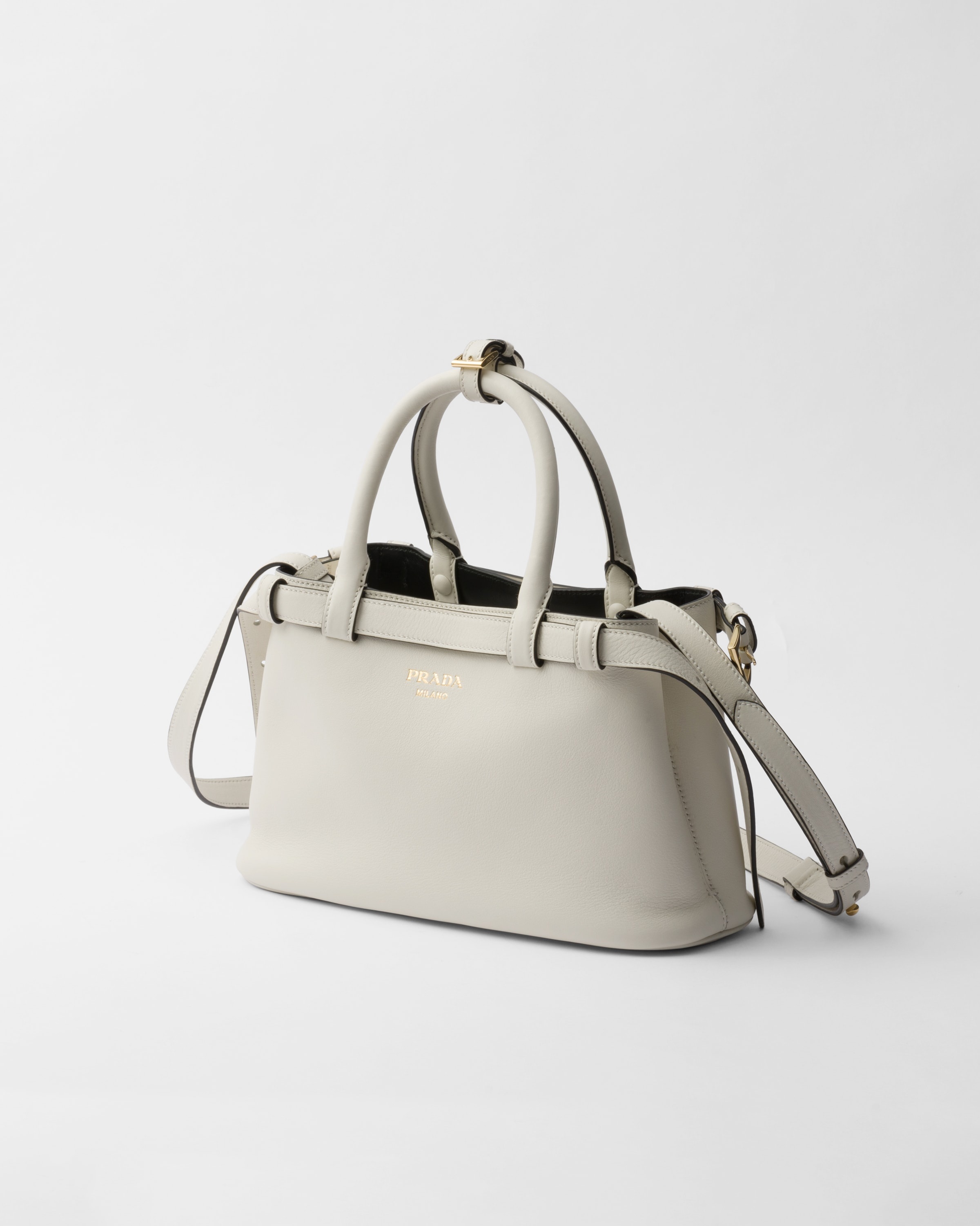 Prada Buckle small leather handbag with double belt - 3