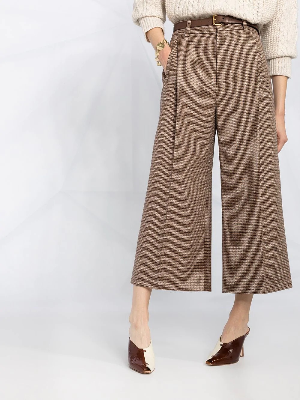 cropped houndstooth trousers - 3