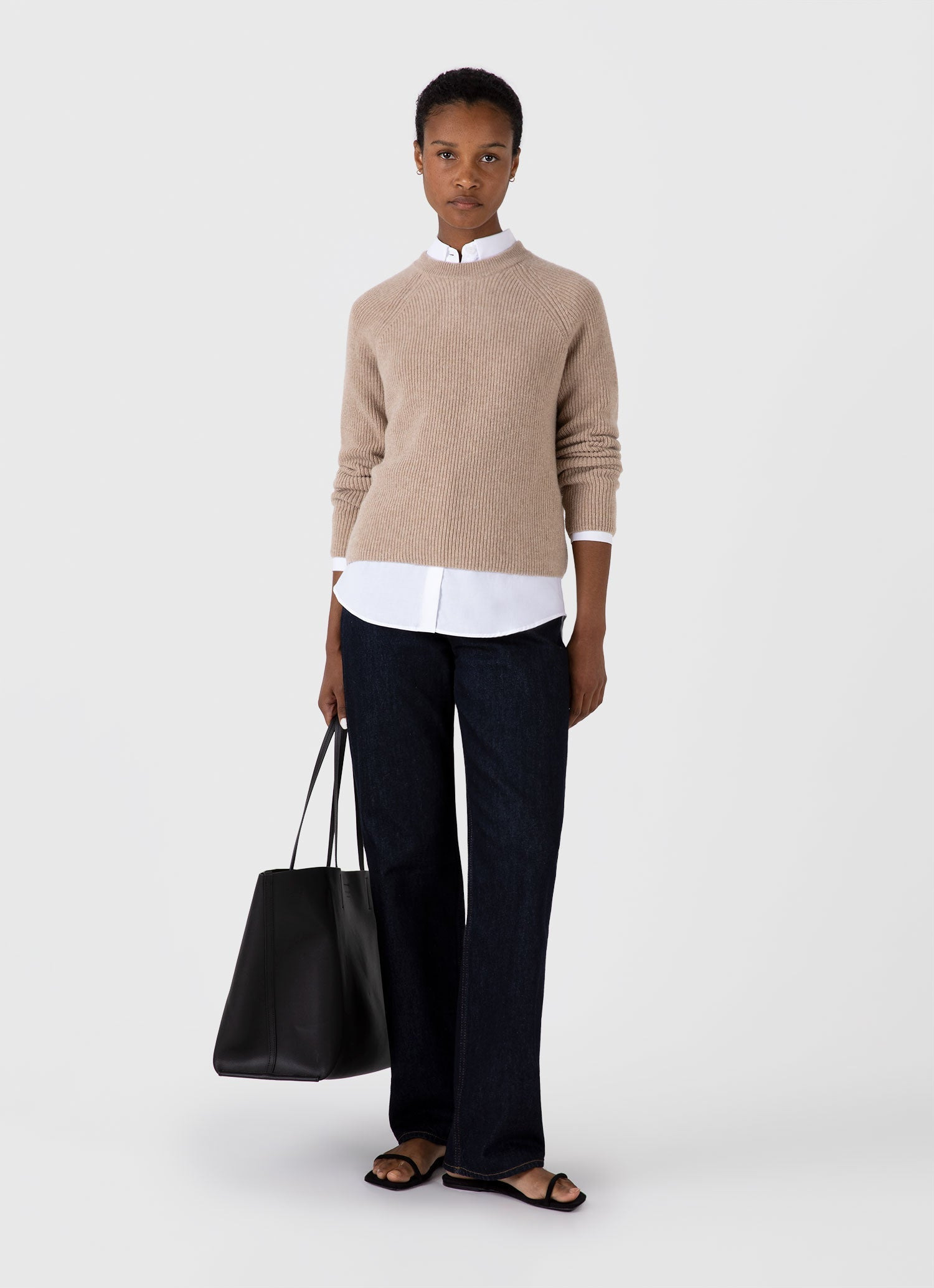 Wool Cashmere Rib Jumper - 2