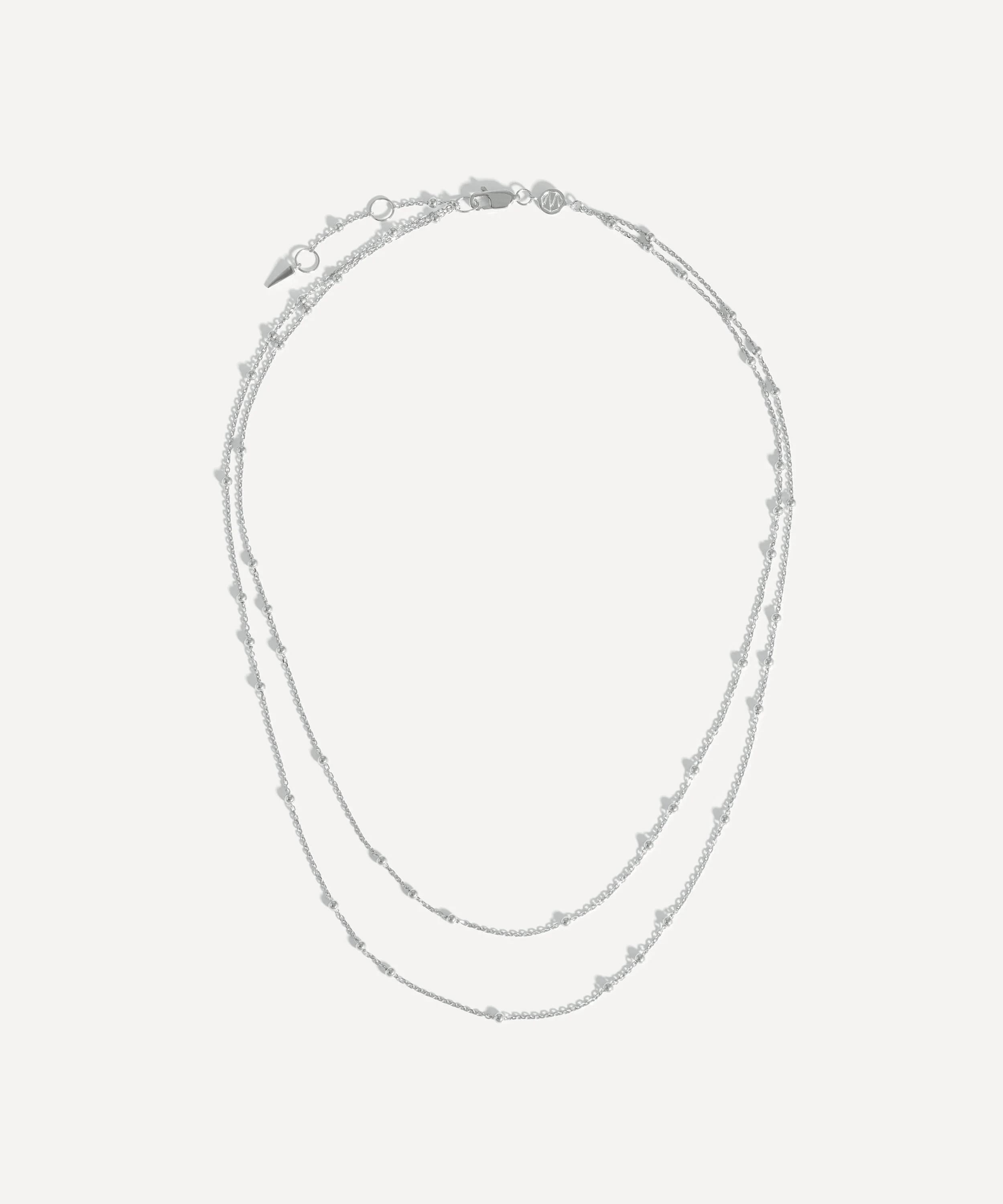 Sterling Silver Double Chain Necklace - 1
