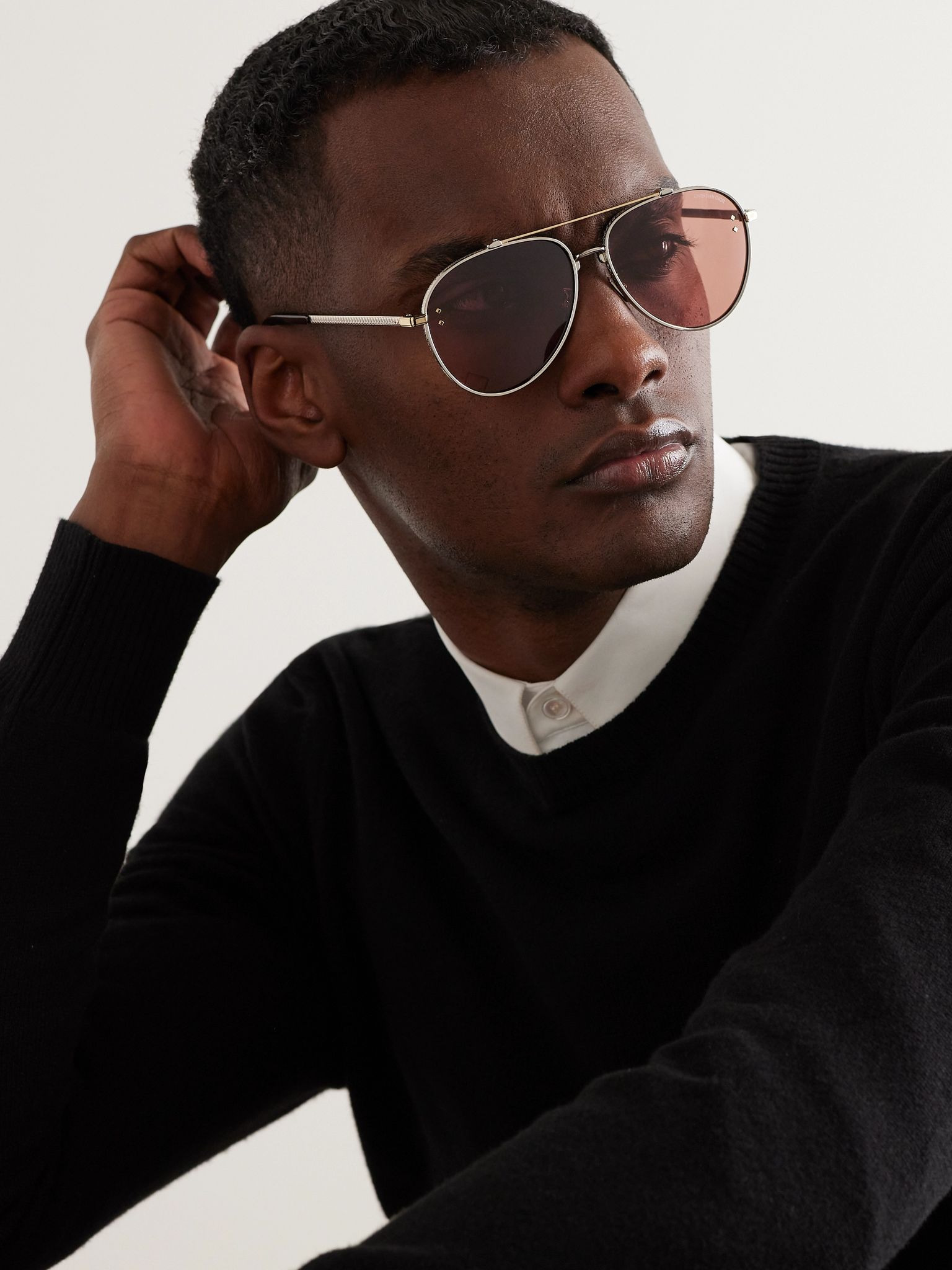 CD Diamond A1U Aviator-Style Silver-Tone and Tortoiseshell Acetate Sunglasses Gold - 2