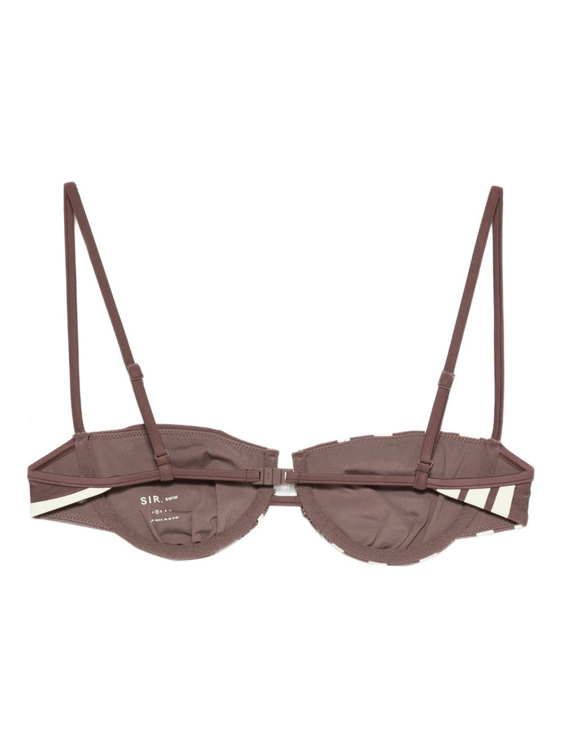 SIR. Linocut striped bikini top outlook