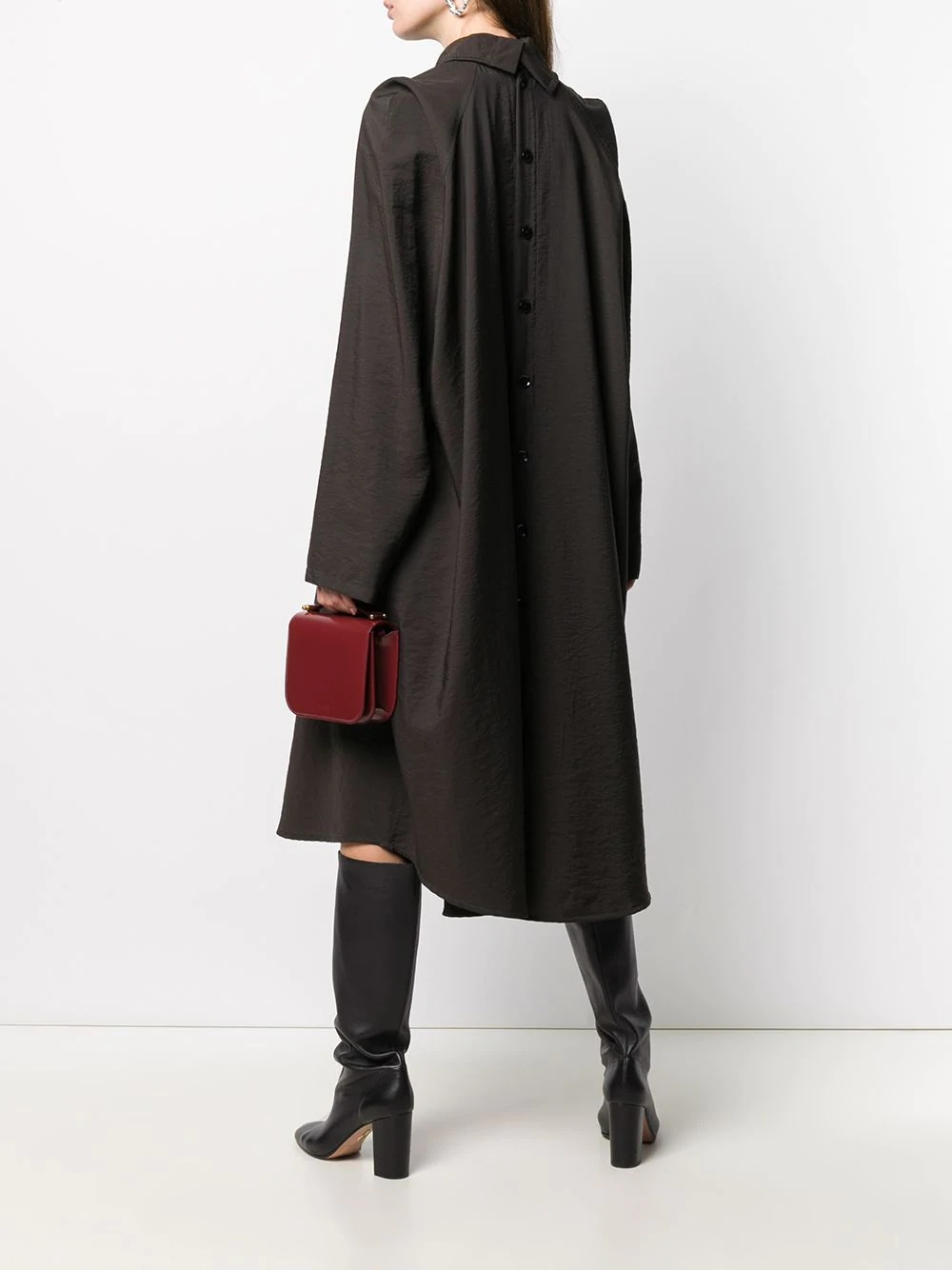 oversized midi shirt dress - 2