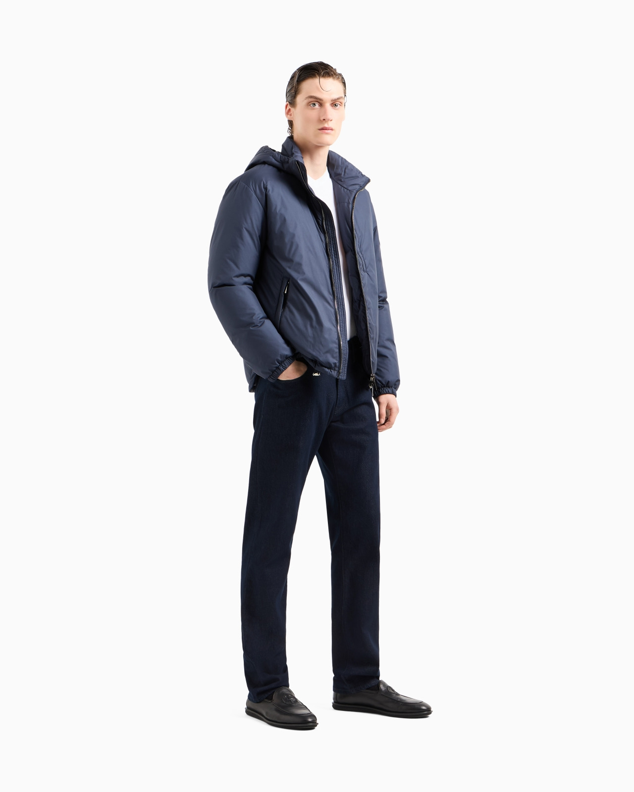 Regular-fit, five-pocket trousers in stretch cotton - 2