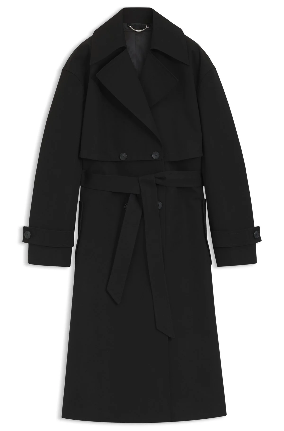 BELTED TRENCH COAT IN STRETCH COTTON - 1