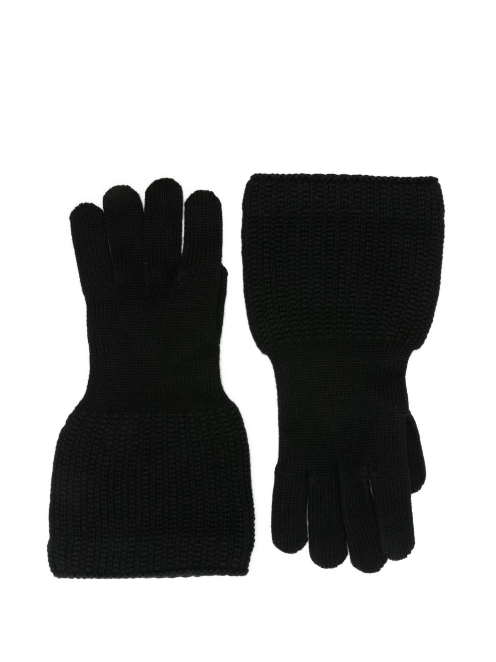 ribbed-knit gloves - 2