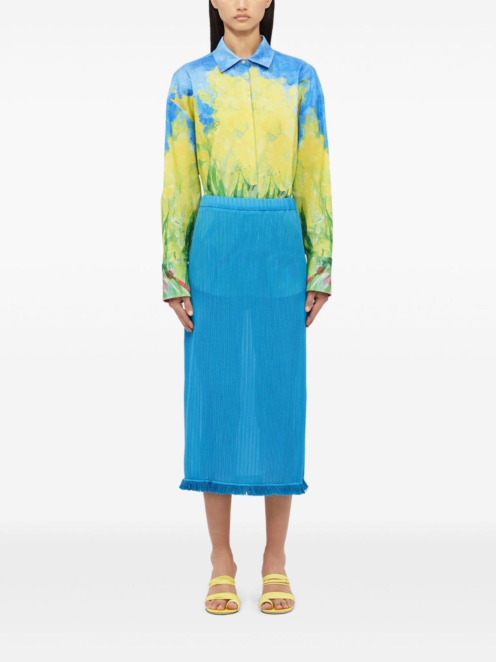ribbed midi skirt - 2