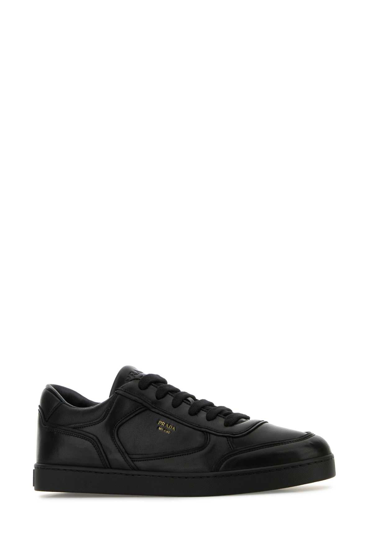 Prada Men Black Leather Sneakers - 2