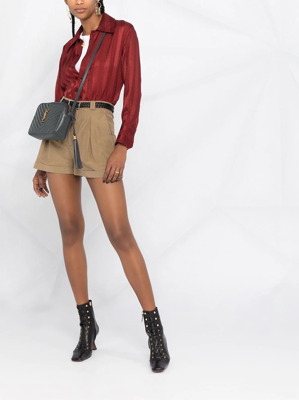 pleat-detail casual shorts - 2