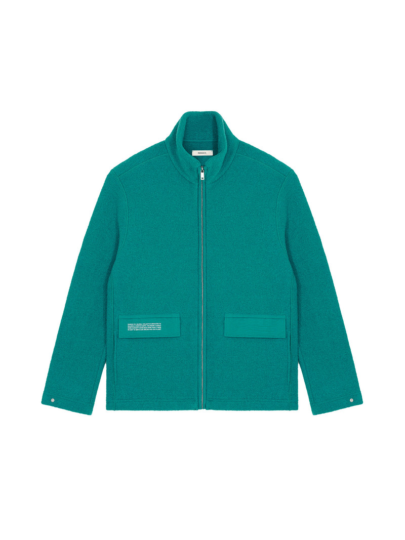 PANGAIA Women's DNA Utility Wool Jacket - Scarab Teal outlook