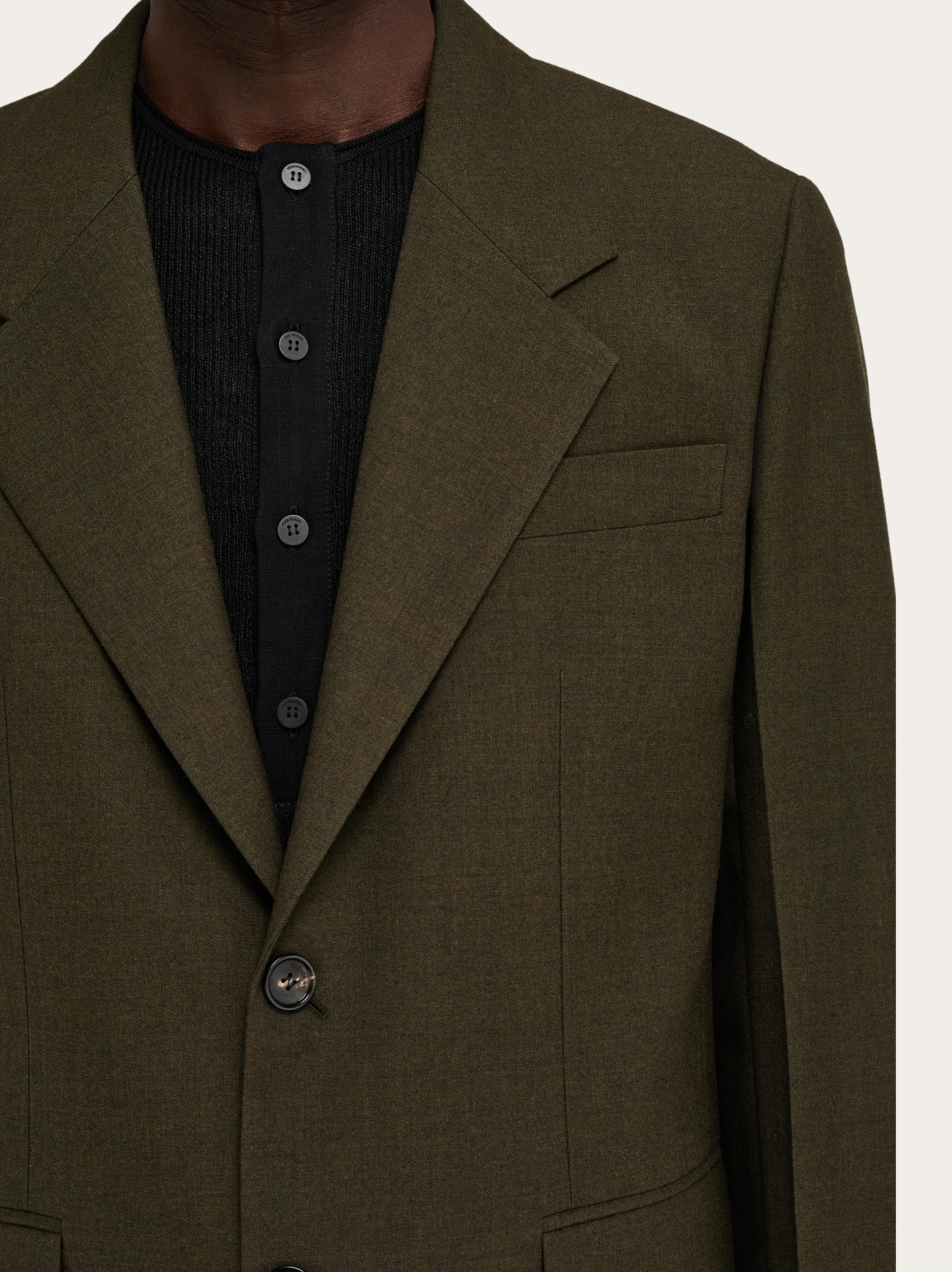 Single-breasted blazer with removable belt - 5