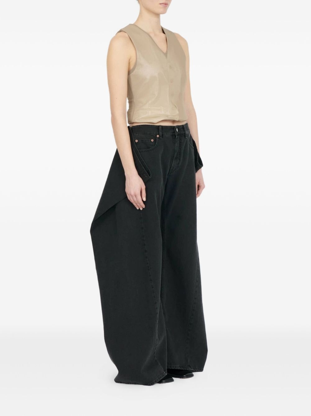 satin button-up waistcoat - 3
