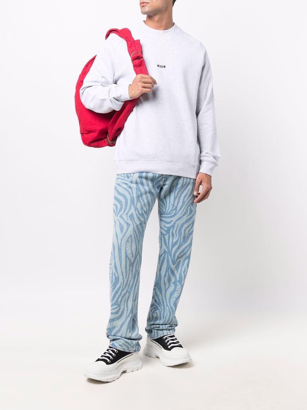 logo-print crew neck jumper - 2