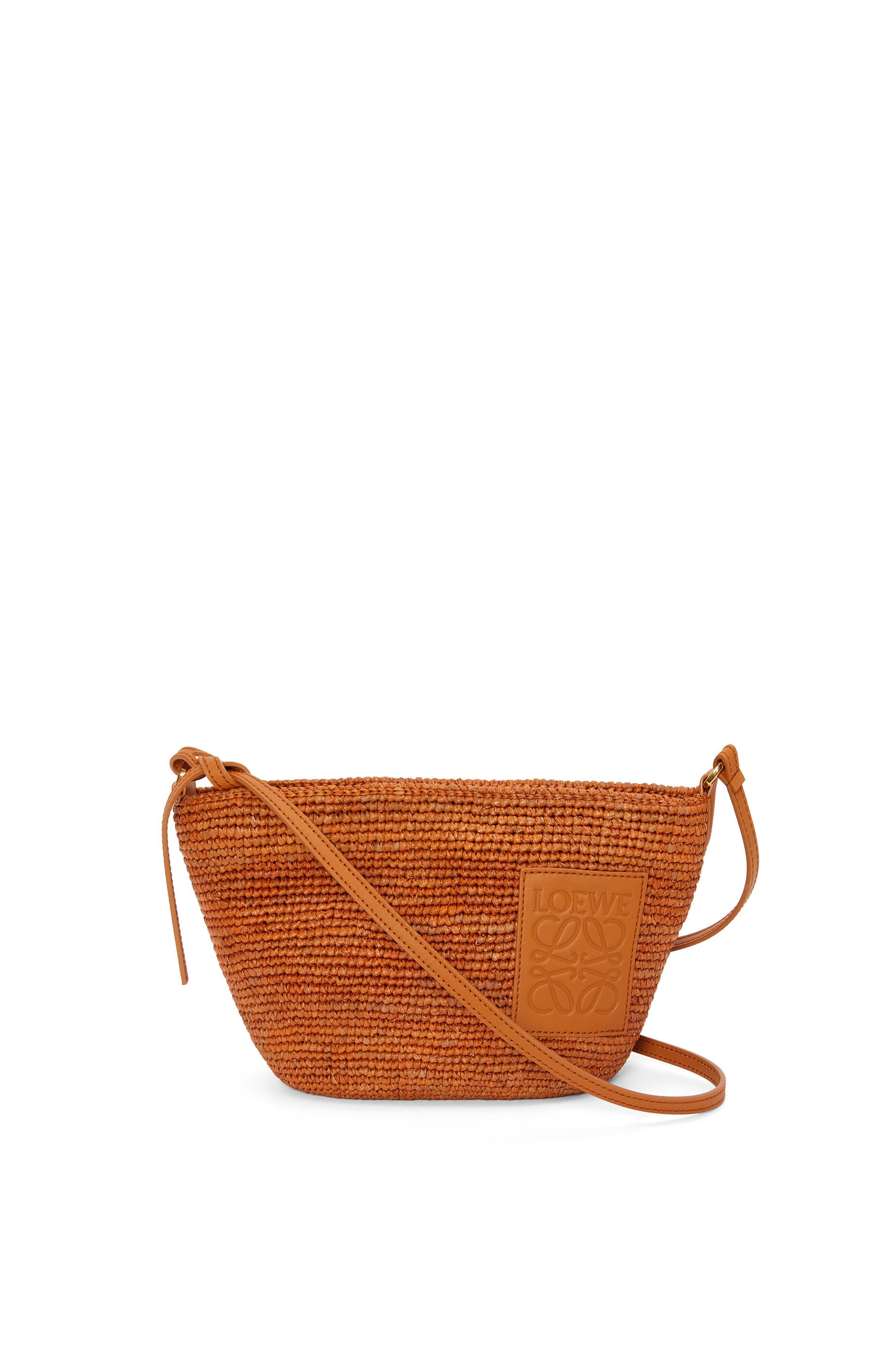 Slit Pochette bag in raffia and calfskin - 1