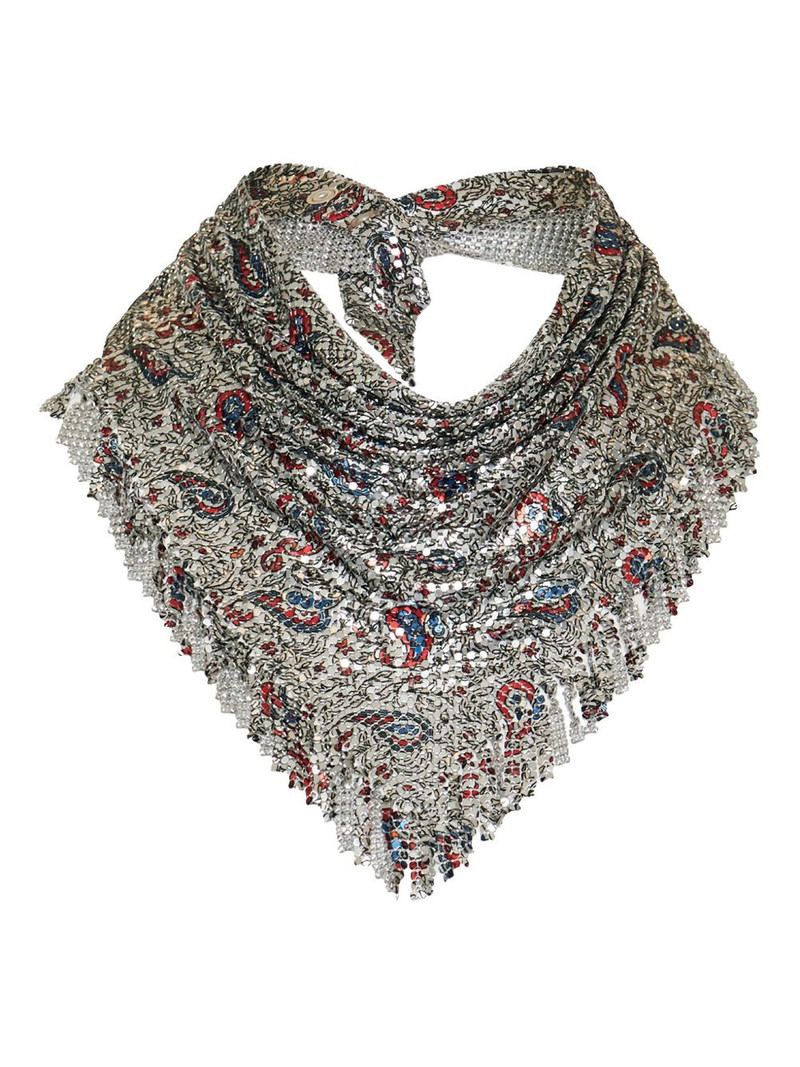 rabanne paisley-print chainmail necklace outlook