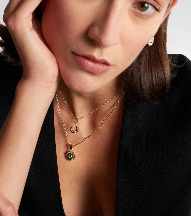 FOUNDRAE 18kt gold necklace with emerald and diamonds outlook