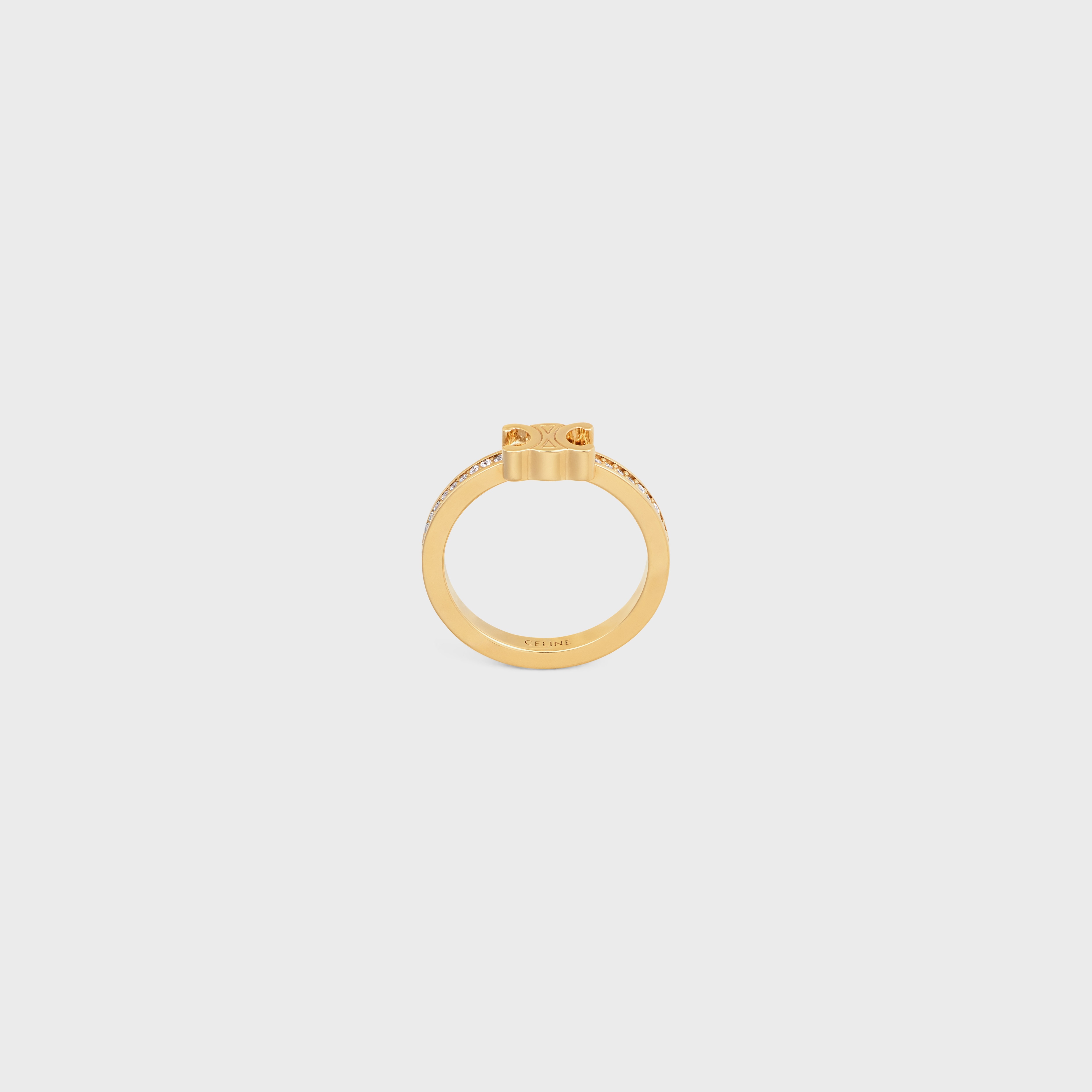 Triomphe Sparkle Ring in Strass and Brass with Gold Finish - 1