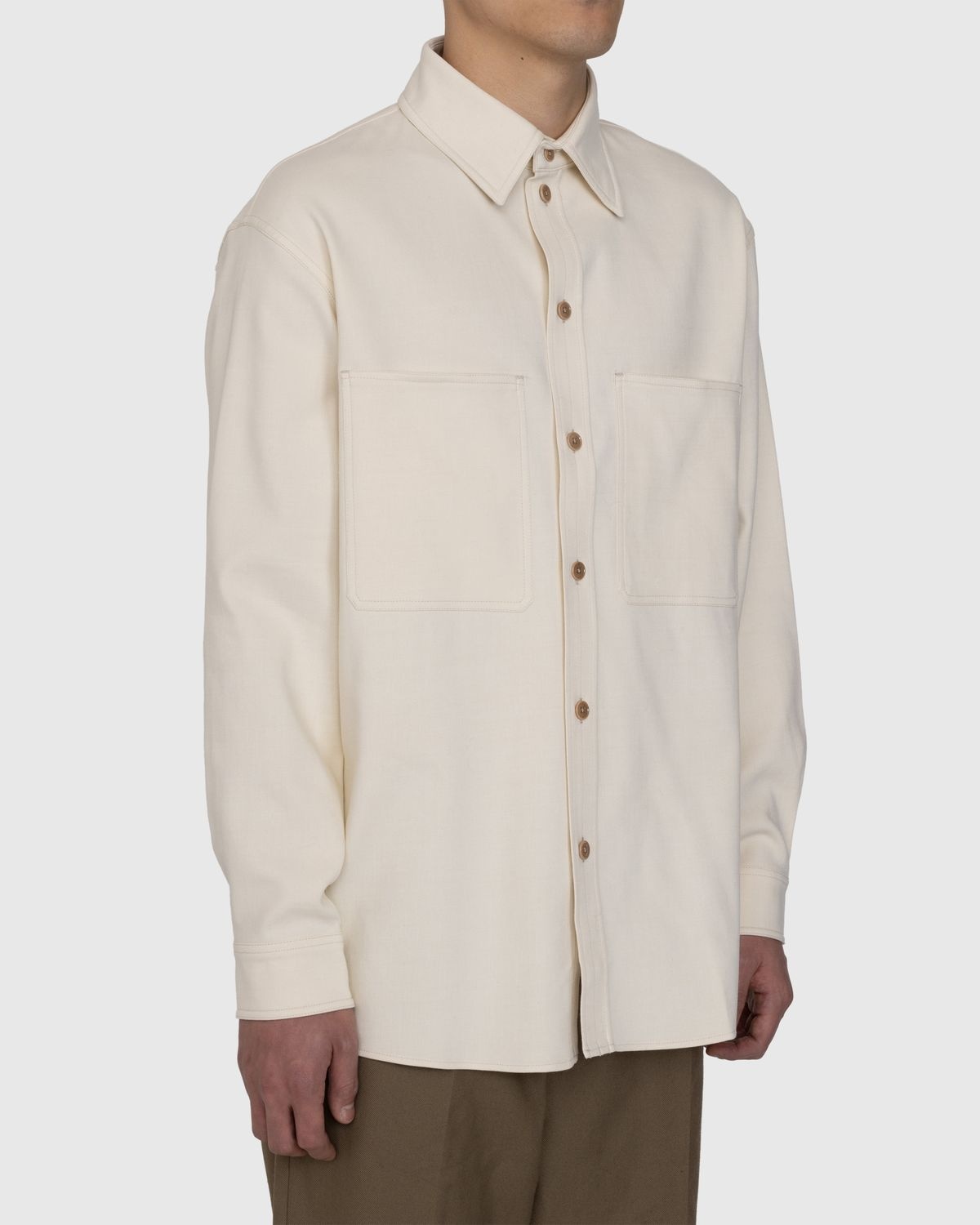 Lemaire – Wool Blend Shirt Beige - 3