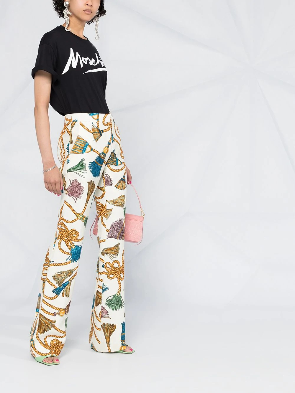 tassel print trousers - 6