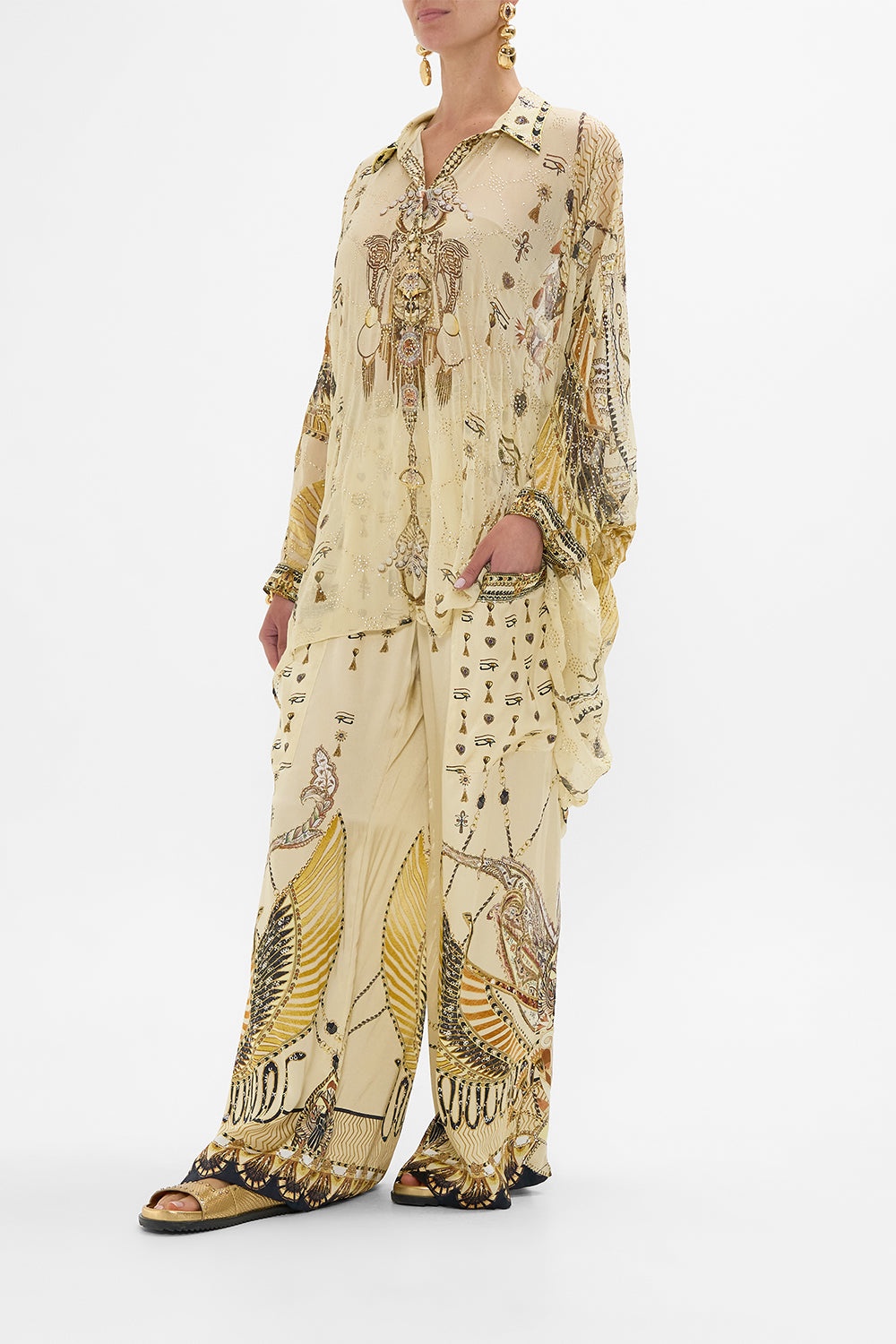 WIDE LEG TROUSER WITH FRONT POCKETS - 4