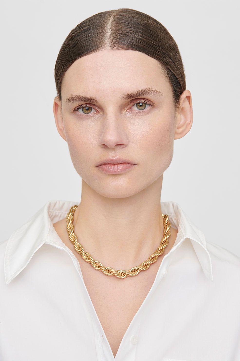Twist Rope Necklace - Gold - 2