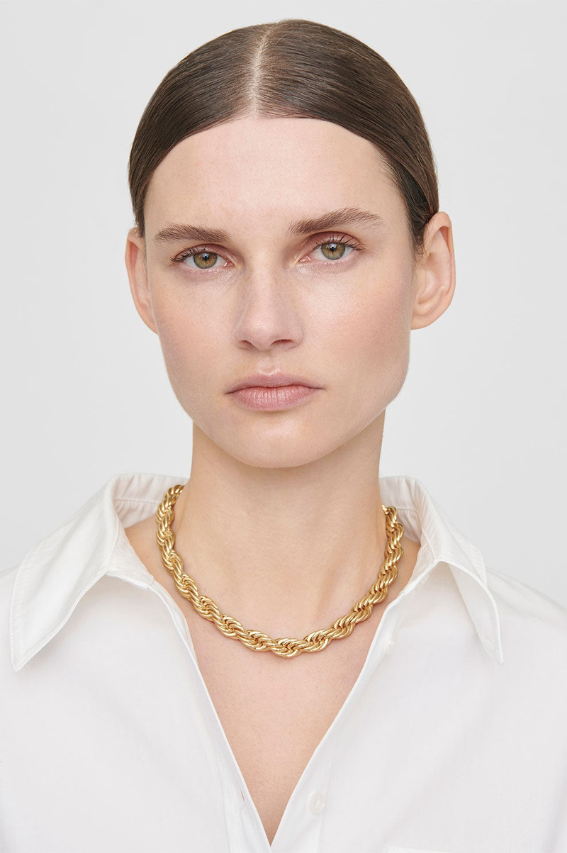 ANINE BING Twist Rope Necklace - Gold outlook