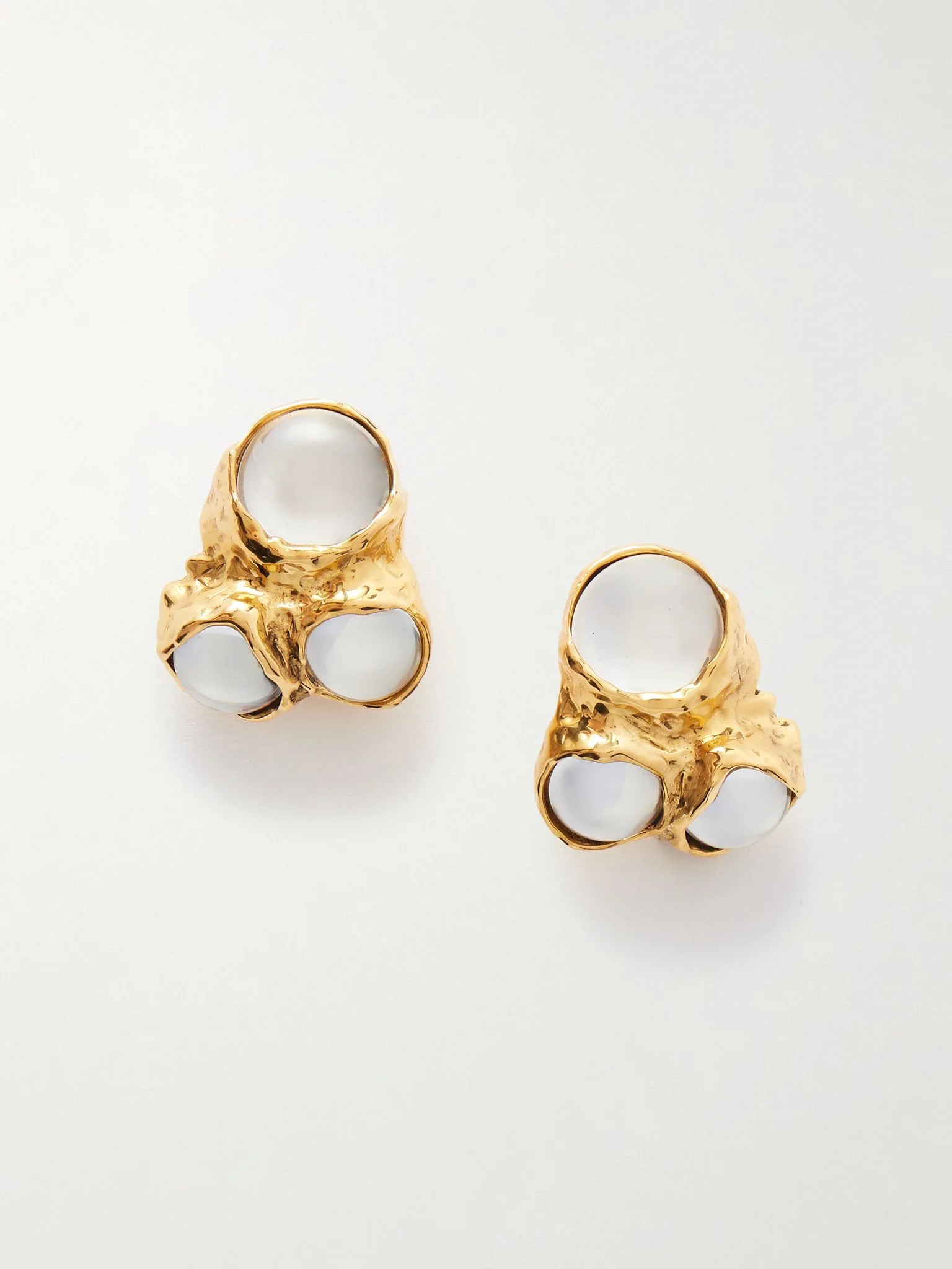 Gold-tone and resin clip earrings Gold - 1