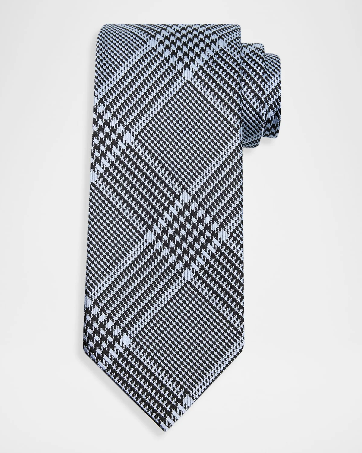 Men's Prince of Wales Grid Check Silk Tie - 1