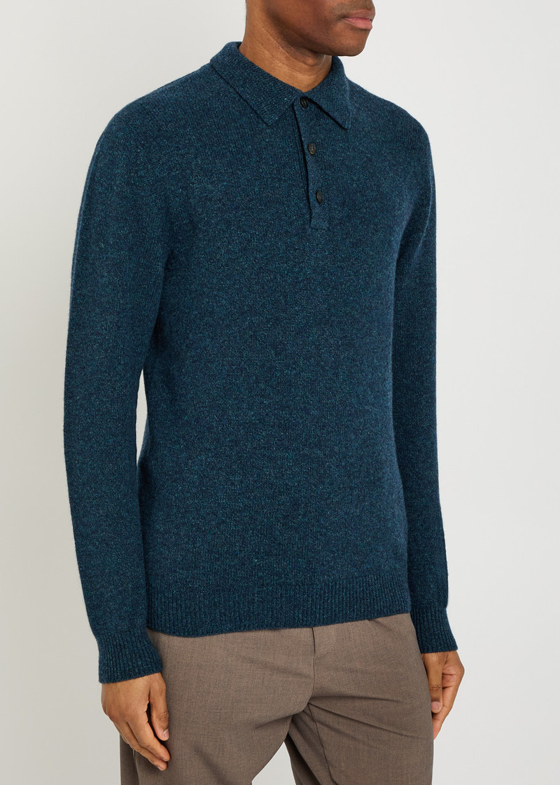 Sunspel Sunspel Melangé Wool Polo Jumper outlook