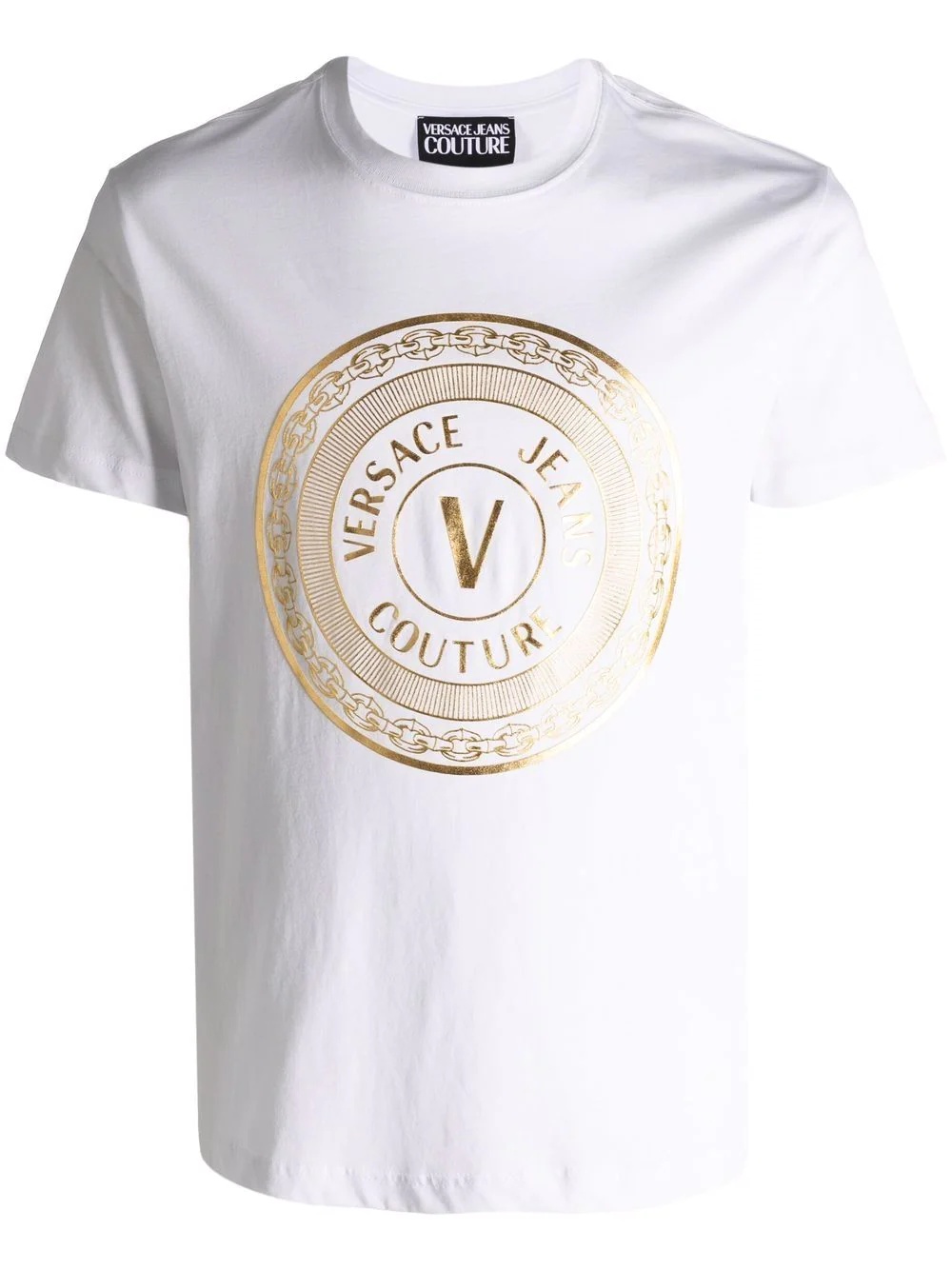 metallic logo-print T-shirt - 1