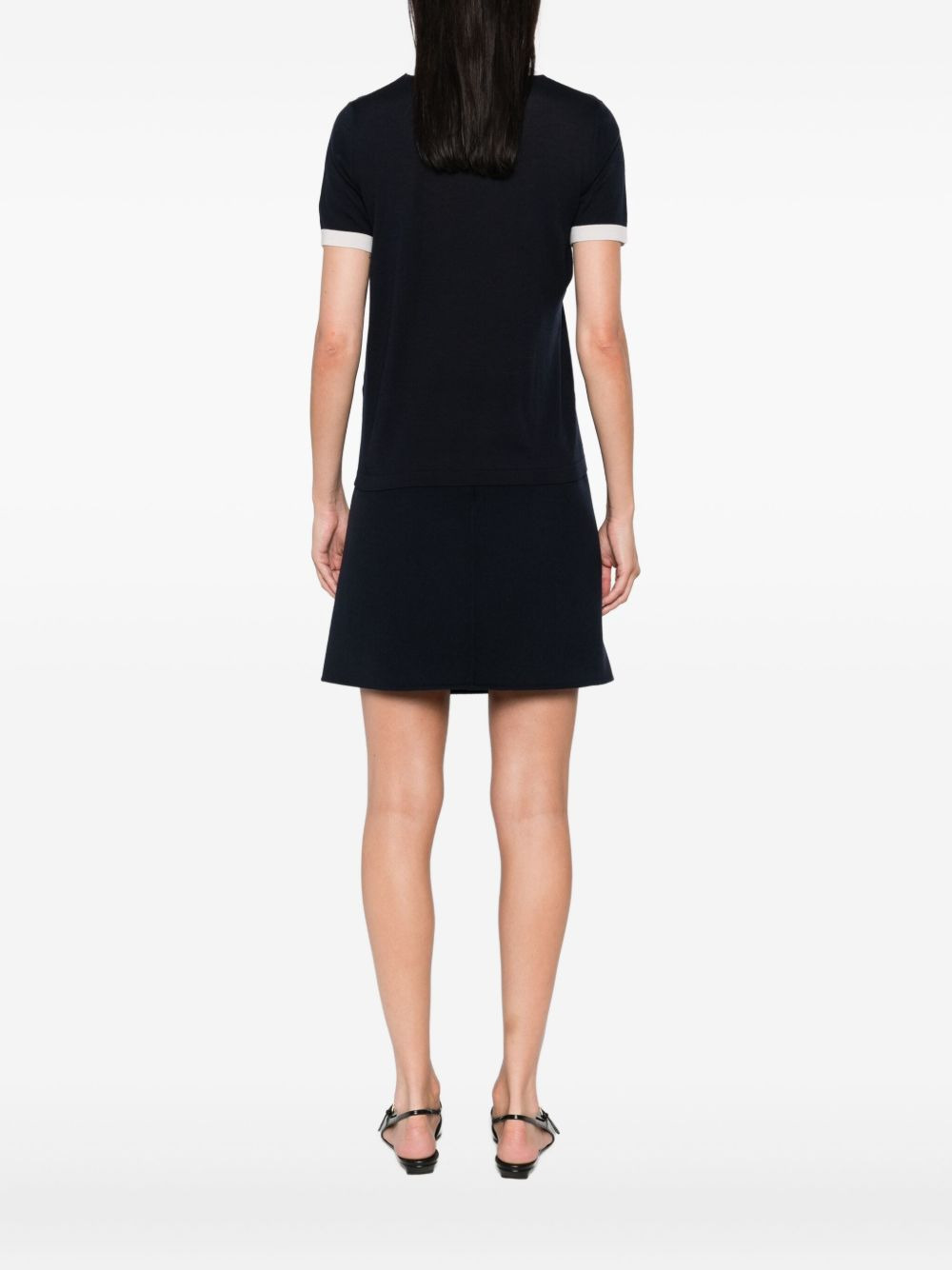 contrast-trim wool top - 4